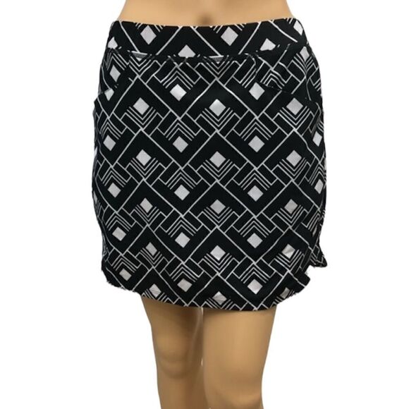 RLX Ralph Lauren Tennis Golf Geometric Print Pockets Pull On Skirt Skort Sz S - Picture 1 of 10